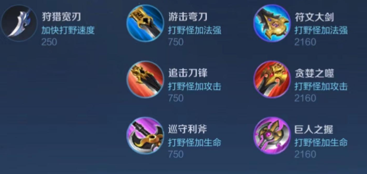 王者荣耀打野位思路怎么出装最新